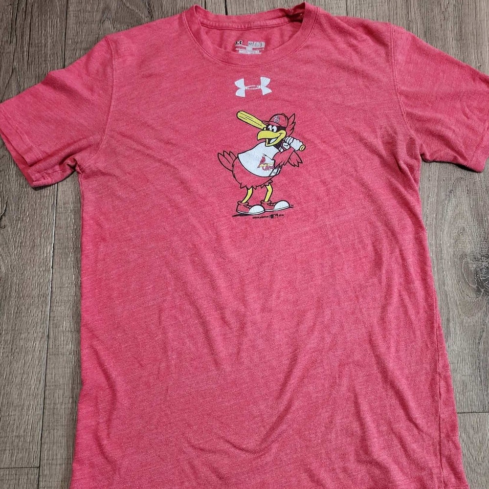 Under Armour Kids St Louis Cardinals Fredbird HeatGear T-Shirt Red YXL